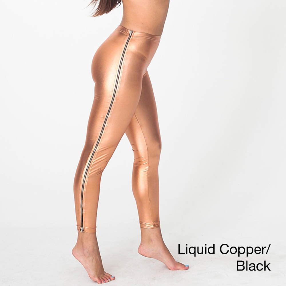 American Apparel High Waist Copper Liquid Legging